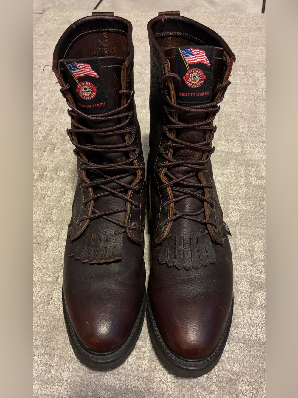 Justin Original Workboots Style 0761 Conductor 8" Briar Pitstop - Men's Size 12D